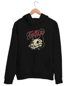 Tattoo Skul - Dövme Kafatası Siyah Unisex Kapşonlu Sweatshirt