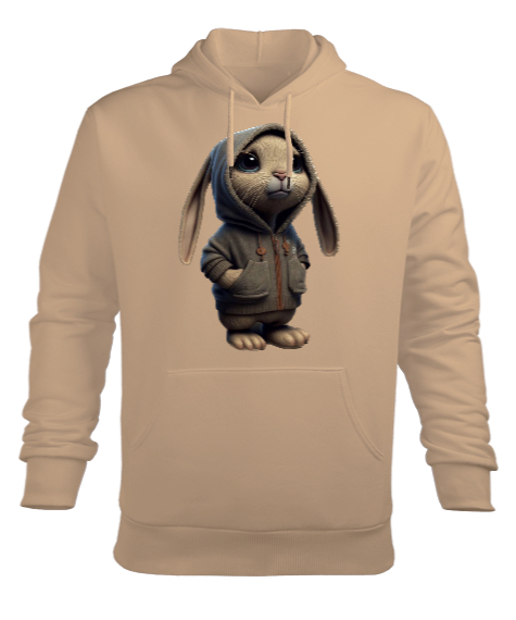 Tavşan Camel Erkek Kapüşonlu Hoodie Sweatshirt