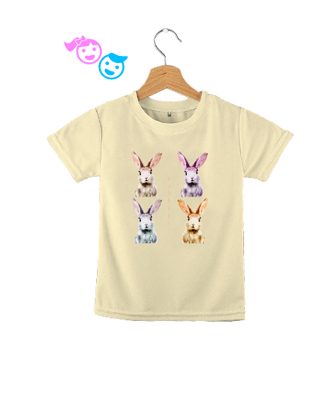 Tisho - Tavşanlar - Rabbits Krem Çocuk Unisex