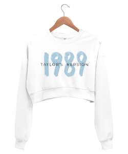 Taylor Swift 1989 Taylors Version TV Beyaz Kadın Crop Sweatshirt