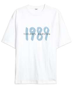 Taylor Swift 1989 Taylors Version TV Beyaz Oversize Unisex Tişört