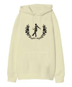 Taylor Swift Blu Krem Oversize Unisex Kapüşonlu Sweatshirt