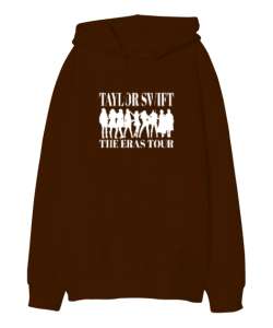 Taylor Swift Eras Tour Kahverengi Oversize Unisex Kapüşonlu Sweatshirt