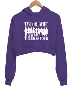 Taylor Swift Eras Tour Mor Kadın Crop Hoodie Kapüşonlu Sweatshirt