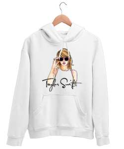 Taylor Swift swiftie the eras tour Beyaz Unisex Kapşonlu Sweatshirt