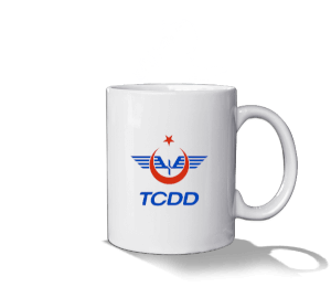 T.C. DEVLET DEMİRYOLLARI TCDD PERSONEL ÇAY KAHVE KUPA MUG BARDAK Beyaz Kupa Bardak