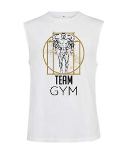 Team Gym Beyaz Kesik Kol Unisex Tişört