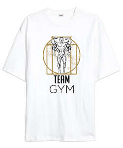 Team Gym Beyaz Oversize Unisex Tişört