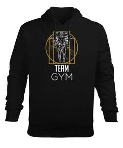 Team Gym Siyah Erkek Kapüşonlu Hoodie Sweatshirt