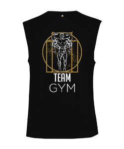 Team Gym Siyah Kesik Kol Unisex Tişört