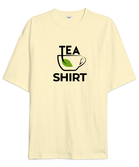 Tisho - Teashirt - Poşet Çay V2 Krem Oversize Unisex Tişört