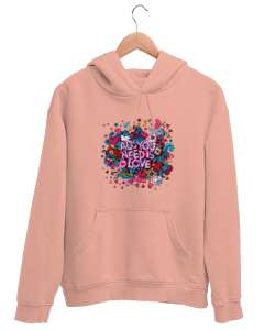 Tek İhtiyacımız Olan Şey Aşk Sevgili Özel Tasarım Yavru Ağzı Unisex Kapşonlu Sweatshirt