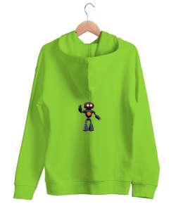 TEKNOLOJİK ROBOT Fıstık Yeşili Unisex Kapşonlu Sweatshirt