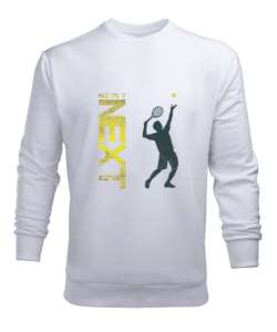 Tenis Mücadelesi Tenis Turnuvası Erkeker Beyaz Erkek Sweatshirt