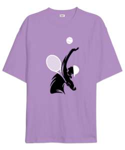 Tenis Oyuncusu - Tennis Lila Oversize Unisex Tişört