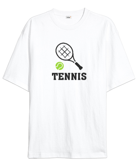 Tisho - Tenis - Tennis Beyaz Oversize Unisex Tişört