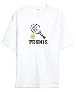 Tenis - Tennis Beyaz Oversize Unisex Tişört