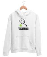 Tenis - Tennis Beyaz Unisex Kapşonlu Sweatshirt - Thumbnail