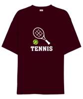 Tenis - Tennis Bordo Oversize Unisex Tişört - Thumbnail