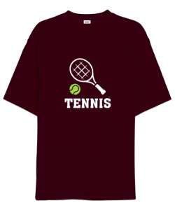 Tenis - Tennis Bordo Oversize Unisex Tişört