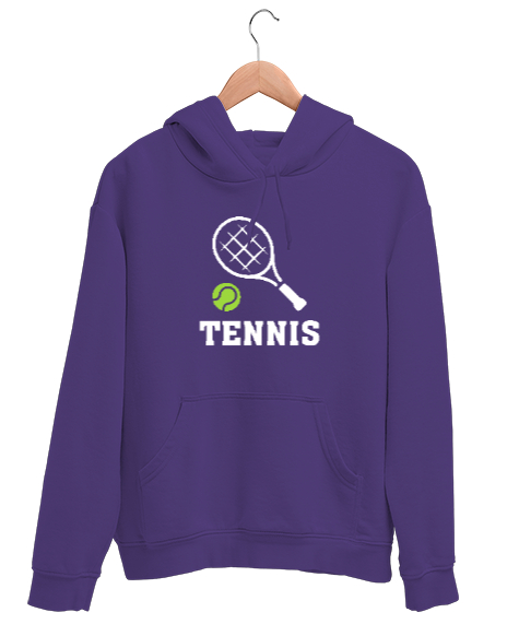 Tisho - Tenis - Tennis Mor Unisex Kapşonlu Sweatshirt