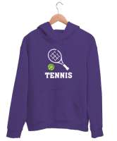 Tenis - Tennis Mor Unisex Kapşonlu Sweatshirt - Thumbnail