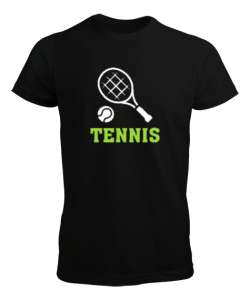 Tenis - Tennis Siyah Erkek Tişört