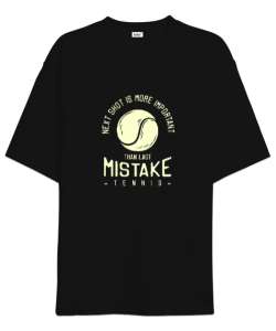 Tenis Topu - Tennis Siyah Oversize Unisex Tişört