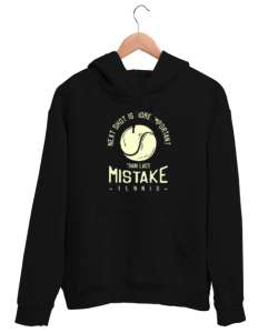 Tenis Topu - Tennis Siyah Unisex Kapşonlu Sweatshirt