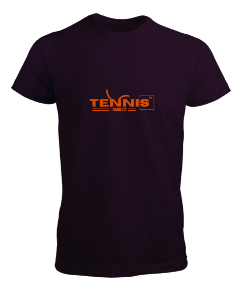 Tisho - Tennis Itımotcci Baskılı Koyu Mor Erkek Tişört