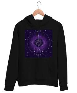 Terazi Burcu / Libra Siyah Unisex Kapşonlu Sweatshirt