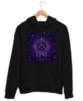 Terazi Burcu / Libra Siyah Unisex Kapşonlu Sweatshirt - Thumbnail