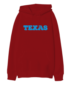 Texas Oversize Unisex Kapüşonlu Sweatshirt