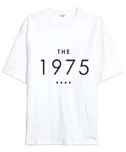 The 1975 Model Beyaz Oversize Unisex Tişört