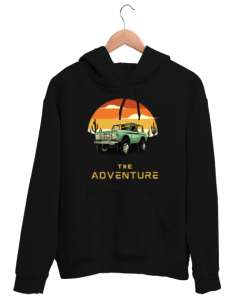 The Advanture Siyah Unisex Kapşonlu Sweatshirt