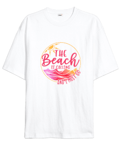 The Beach Is Calling Oversize Unisex Tişört