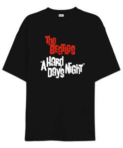 The Beatles - A Hard Days Night Siyah Oversize Unisex Tişört