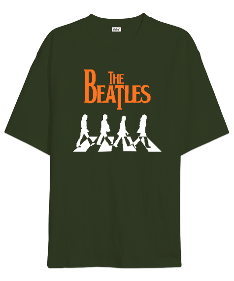 The Beatles V1 Haki Yeşili Oversize Unisex Tişört