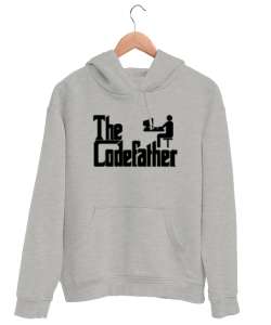 The Codefather - Coder - Yazılımcı - Programcı Gri Unisex Kapşonlu Sweatshirt