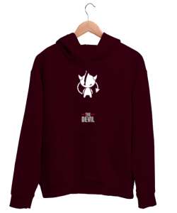 The Devil - İblis Bordo Unisex Kapşonlu Sweatshirt