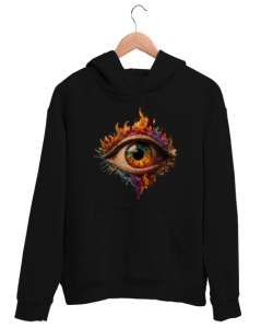 The Eye Siyah Unisex Kapşonlu Sweatshirt