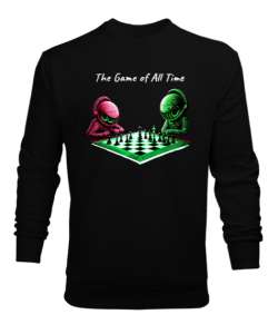 The game of all time -2 Siyah Erkek Sweatshirt