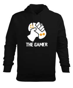 The Gamer - Oyuncu Siyah Erkek Kapüşonlu Hoodie Sweatshirt