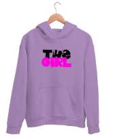 the girl graffiti Lila Unisex Kapşonlu Sweatshirt - Thumbnail