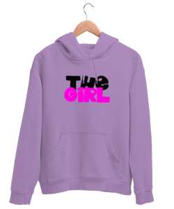 the girl graffiti Lila Unisex Kapşonlu Sweatshirt