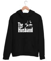 The Husband - Koca - Eş Siyah Unisex Kapşonlu Sweatshirt - Thumbnail