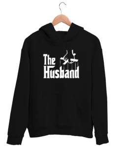 The Husband - Koca - Eş Siyah Unisex Kapşonlu Sweatshirt