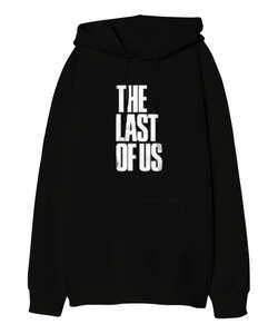 The Last of Us Baskı Tasarımlı Siyah Oversize Unisex Kapüşonlu Sweatshirt