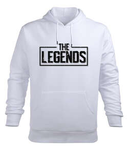 The Legends Beyaz Erkek Kapüşonlu Hoodie Sweatshirt