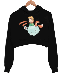 The Little Prince Kadın Crop Hoodie Kapüşonlu Sweatshirt